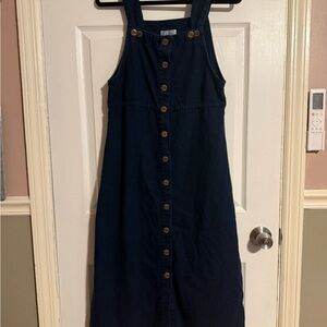 Christopher & Banks Denim (soft) Button-Front Sleeveless Dress